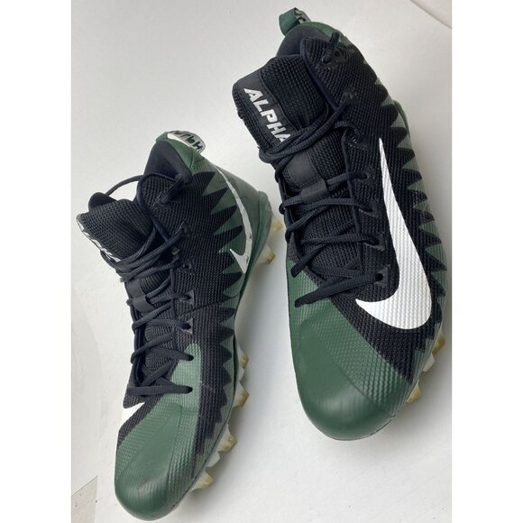 nike alpha menace mens size 13.5 mid cleat green / white - Picture 3 of 12